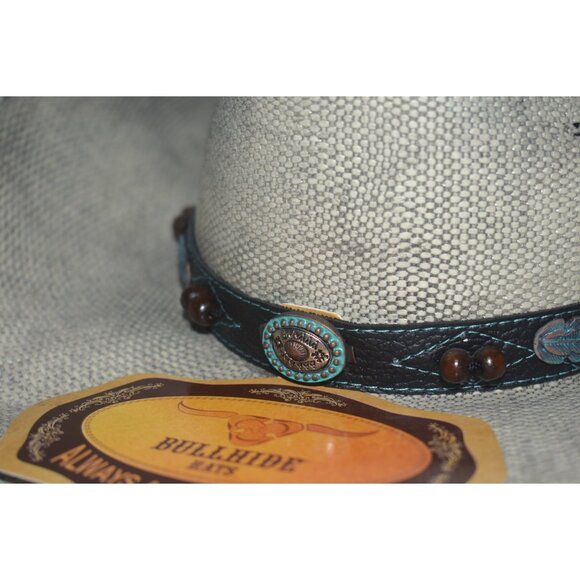 Bullhide Straw Hat Western Cowboy Shapeable M - Picture 7 of 12
